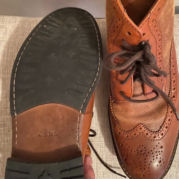 Brown Leather Aldo Lace-up Boots